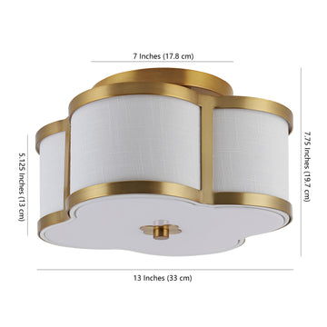 Quatrefoil Scalloped Shade Metal Classic Glam LED Flush Mount - JONATHAN Y